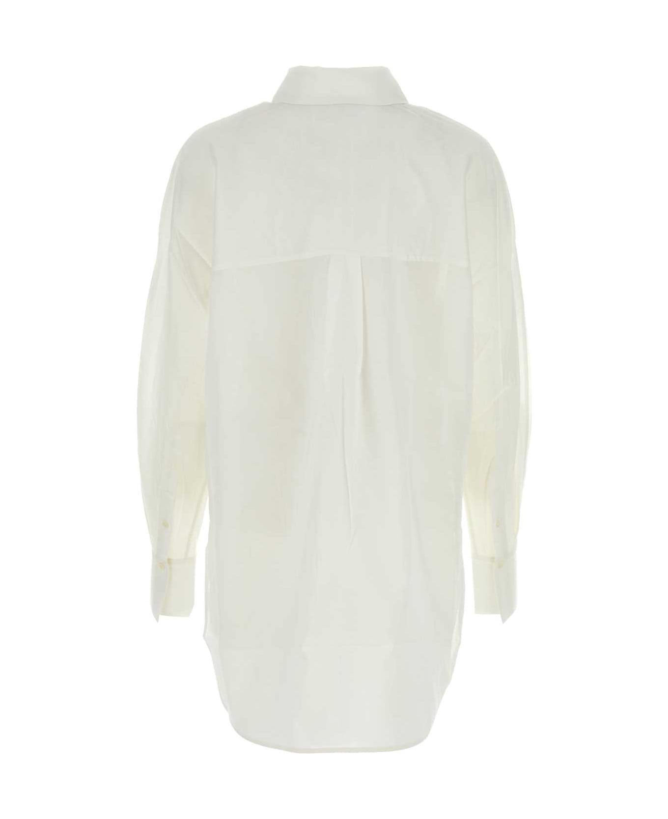 Totême White Cotton And Lyocell Oversize Shirt - WHITE