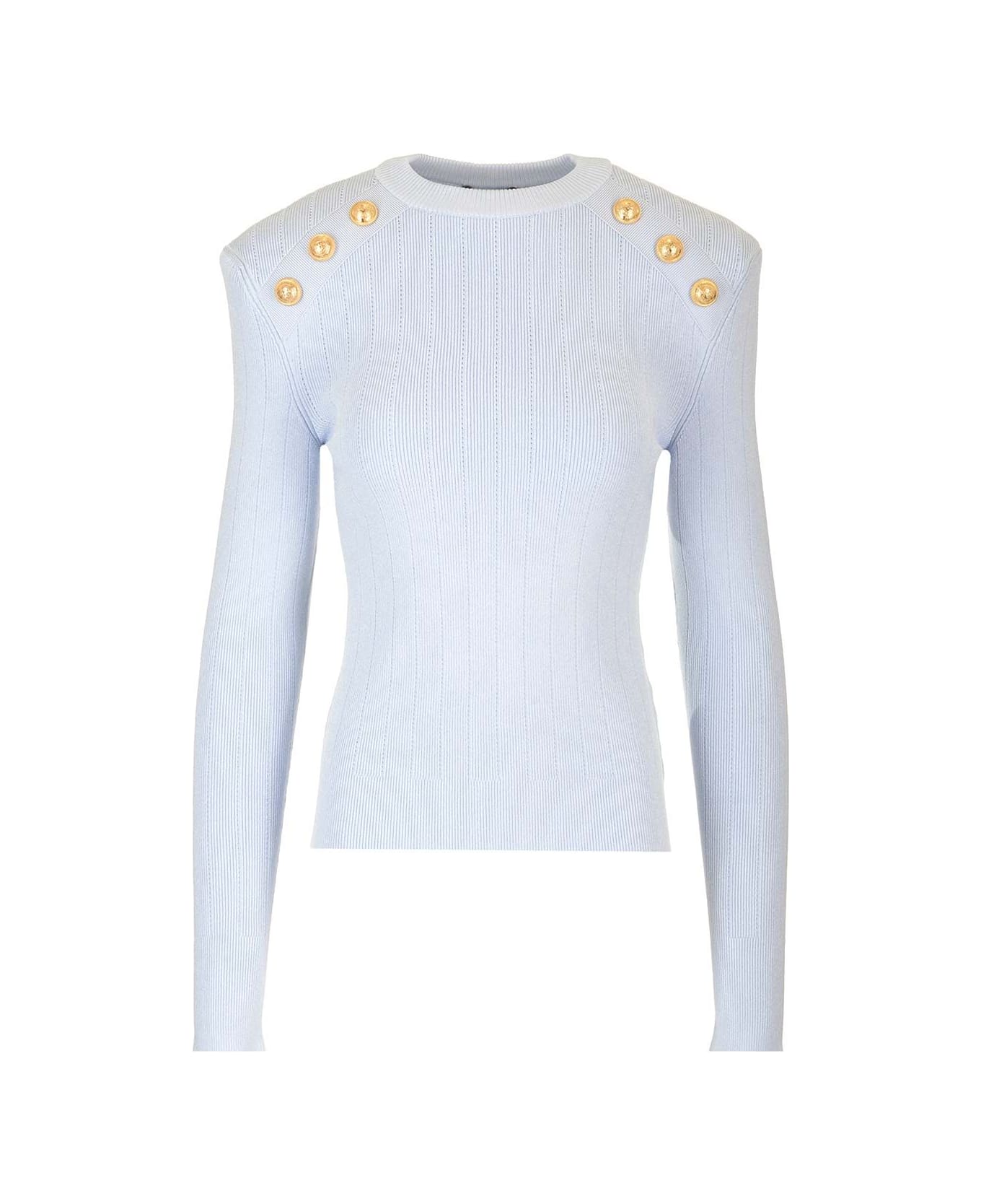 Balmain Knit Jumper - Light blue