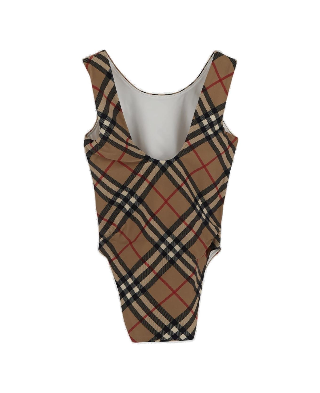Burberry Vintage Check Sleeveless Swimsuit - NEUTRALS