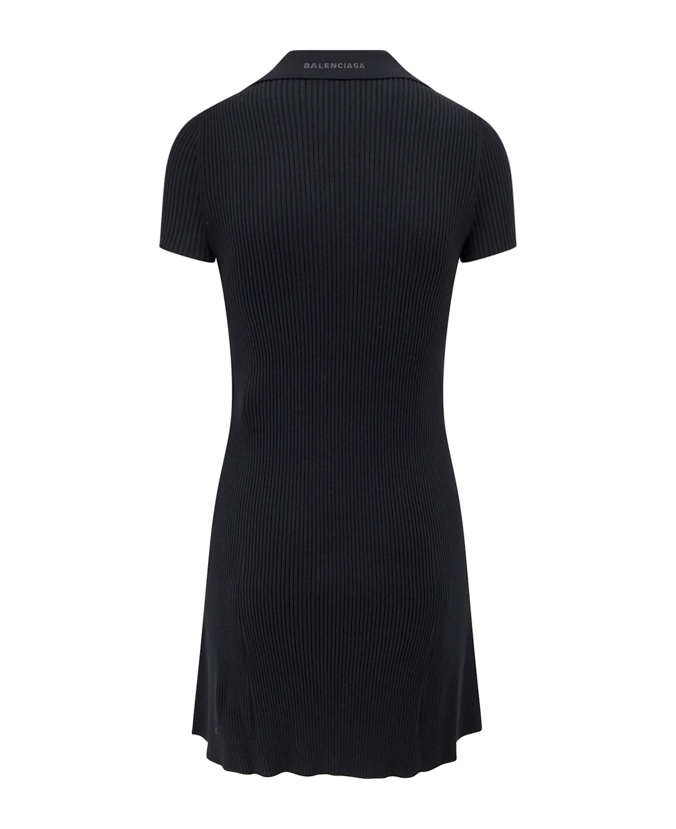 Balenciaga Polo Wool Blend Mini Dress - Black