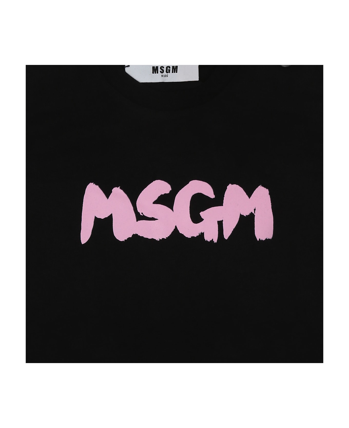 MSGM Black T-shirt For Baby Girl With Logo - Black