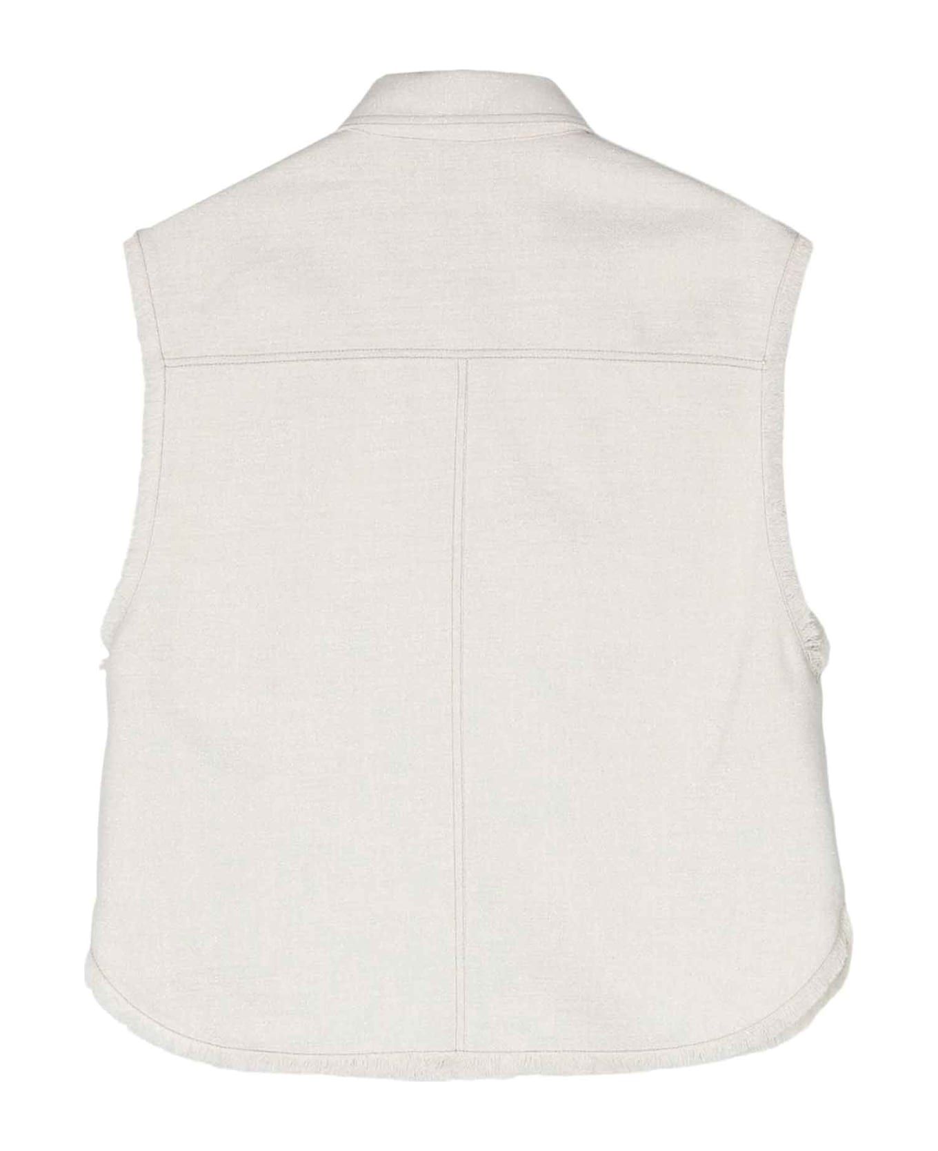 Brunello Cucinelli White Denim Vest Boy - Bianco