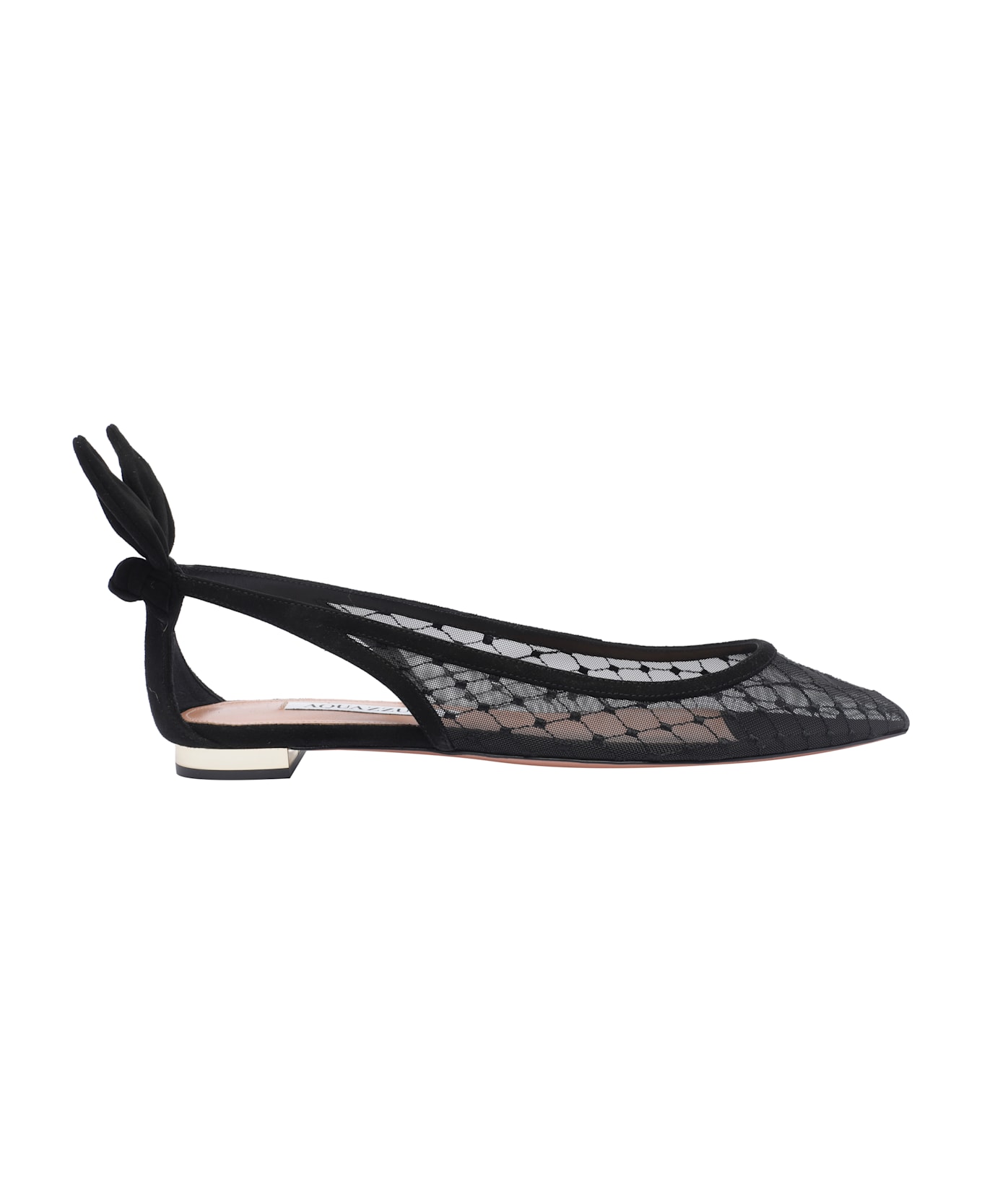 Aquazzura Bow Tie Net Ballets - Black