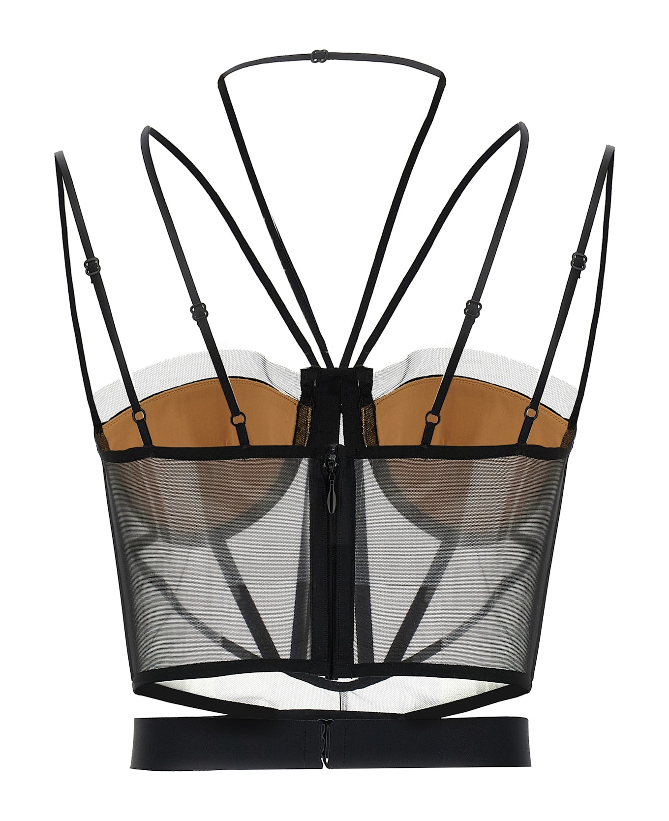 Nensi Dojaka 
sheer Corset
 Top - Black  