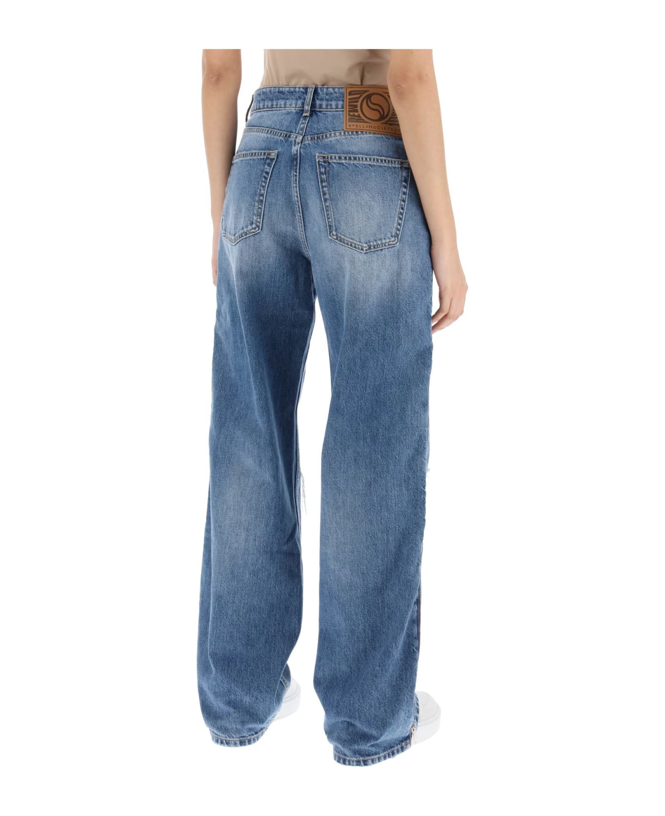Stella McCartney Straight Leg Jeans With Zippers - MID BLUE (Blue) デニム