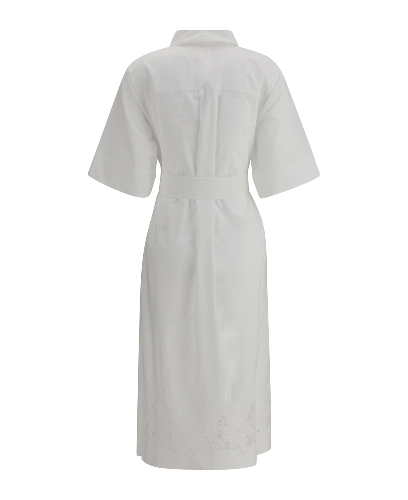Parosh Tunic Dress With Embroidery - Bianco