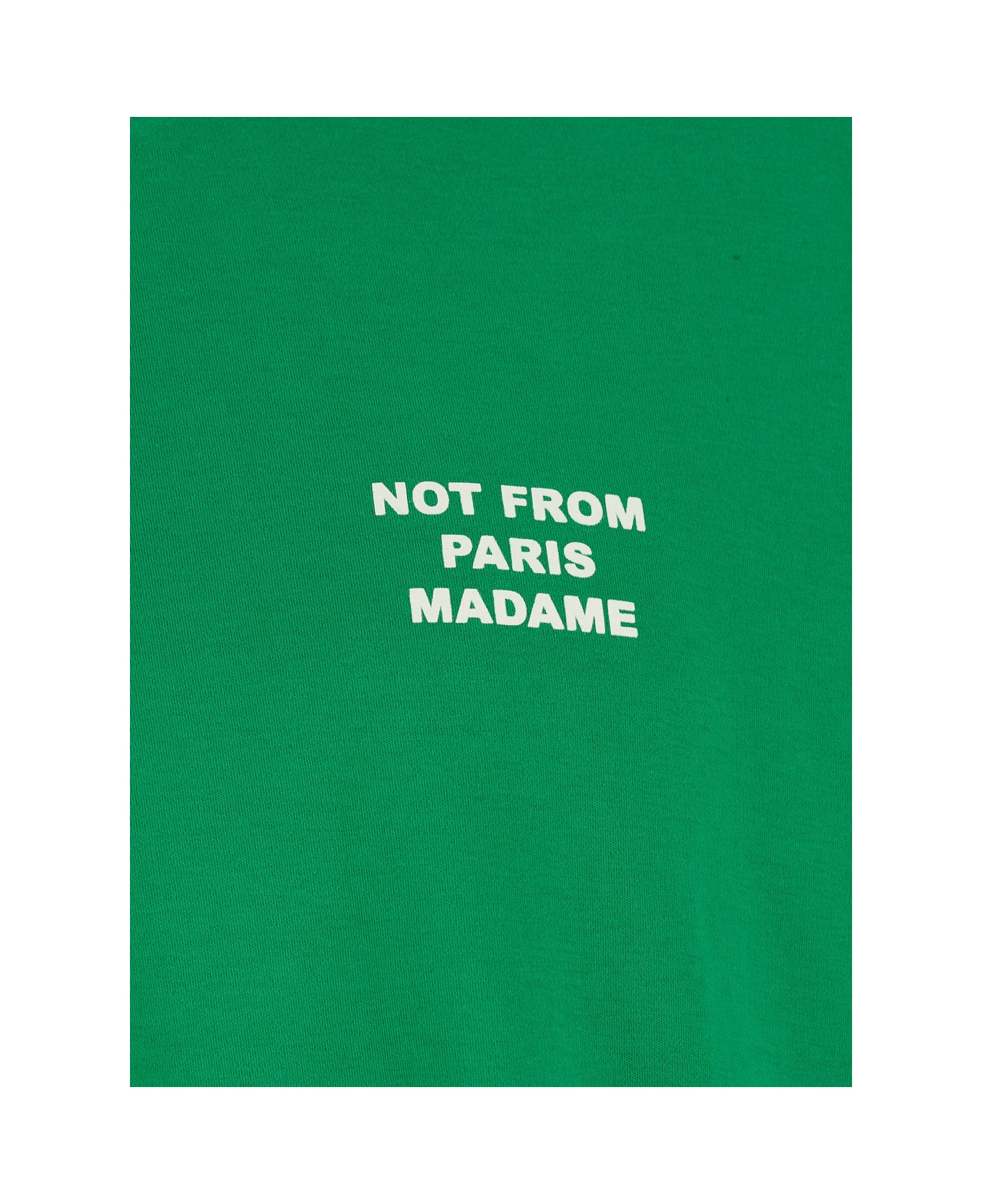 Drôle de Monsieur 'le T-shirt Slogan' Green Crewneck T-shirt With Maxi Print On The Rear In Cotton Man - Green