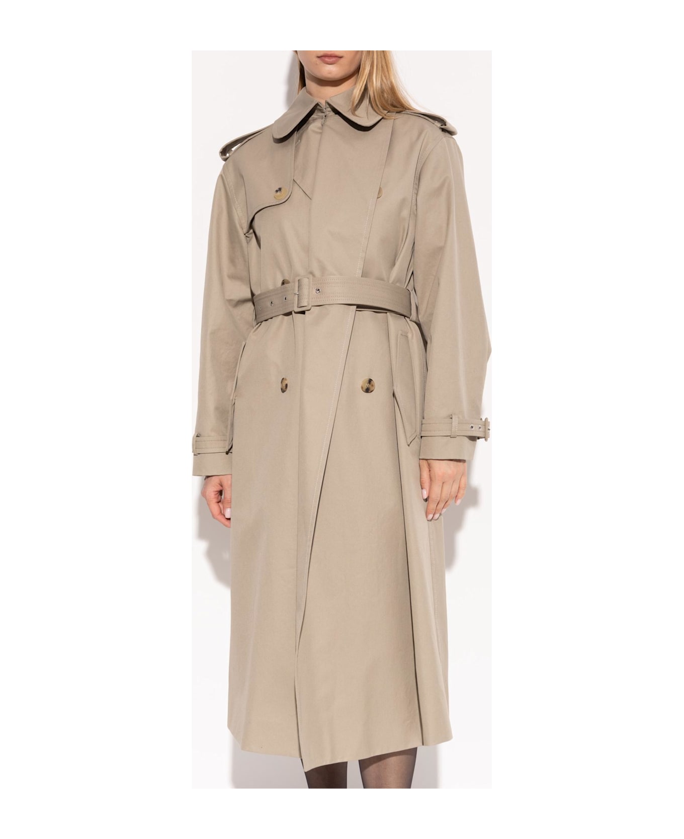 Alexander McQueen Cotton Trench Coat With Belt - Beige