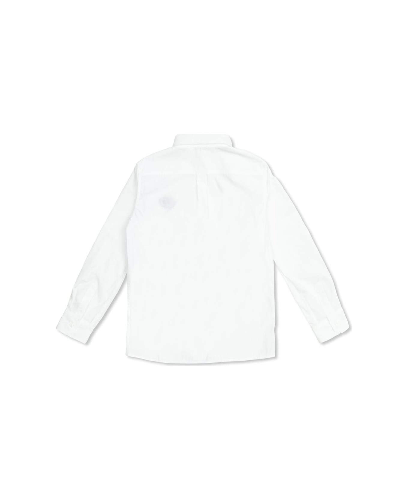 Dolce & Gabbana Dg Logo Embroidered Poplin Shirt - Bianco Ottico