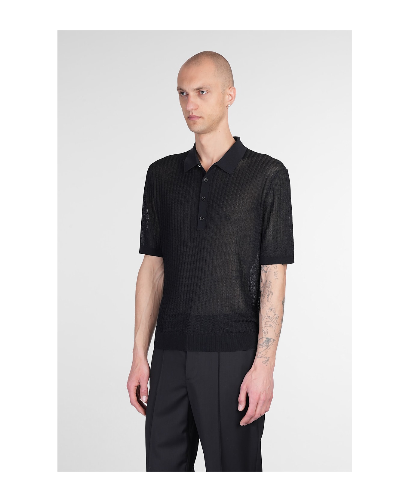 Helmut Lang Polo In Black Viscose - black