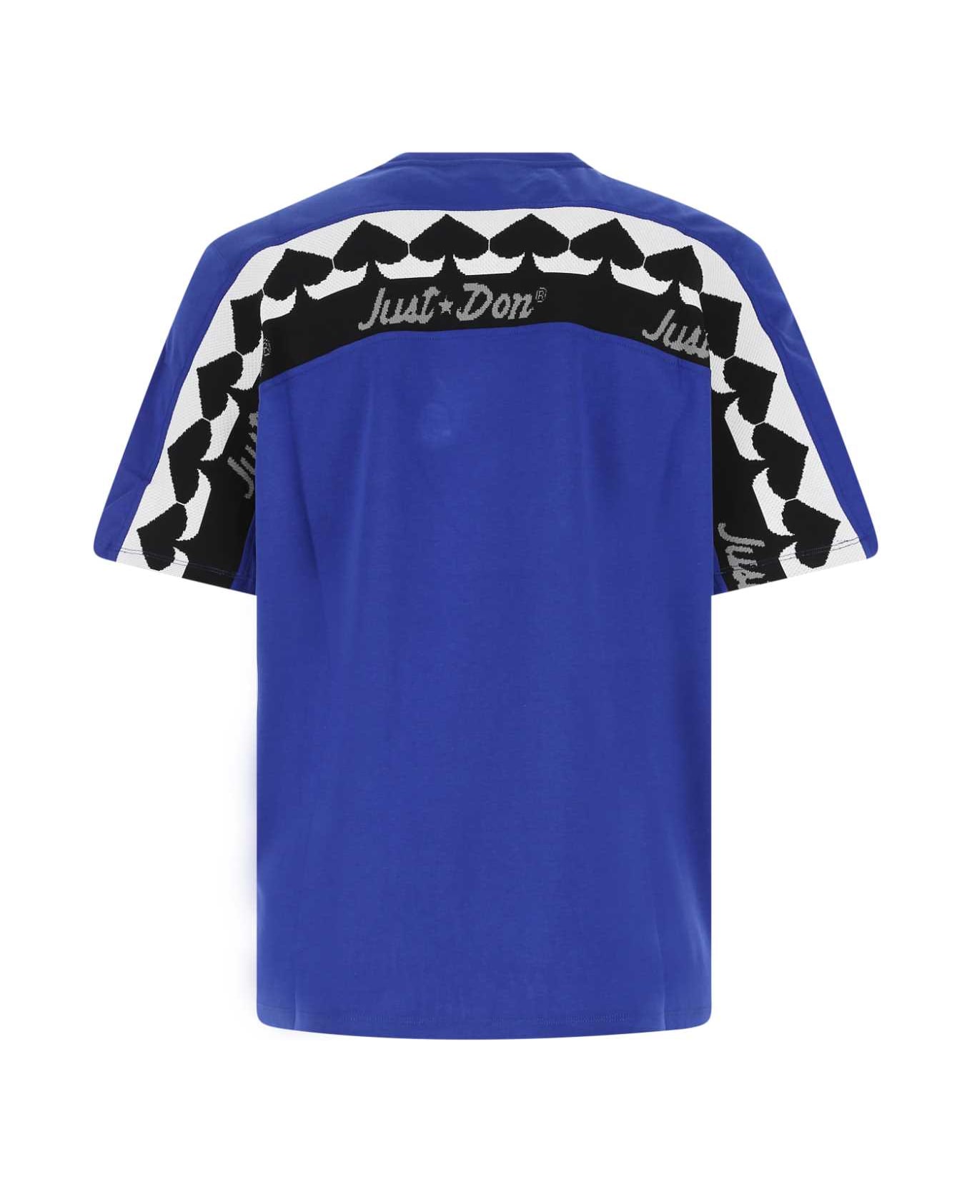 Just Don Electric Blue Cotton Oversize T-shirt - 85