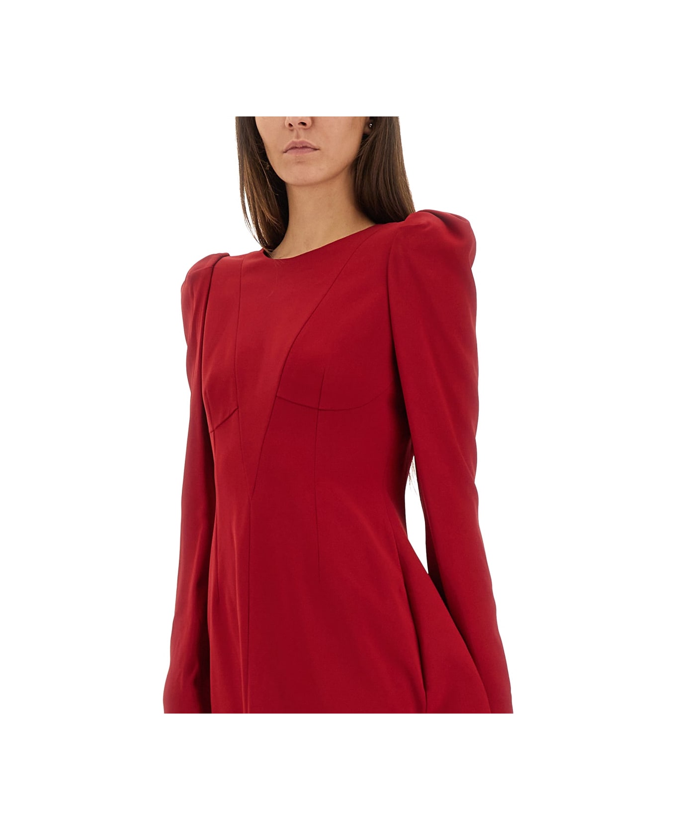 Alexander McQueen Flared Minidress - RED
