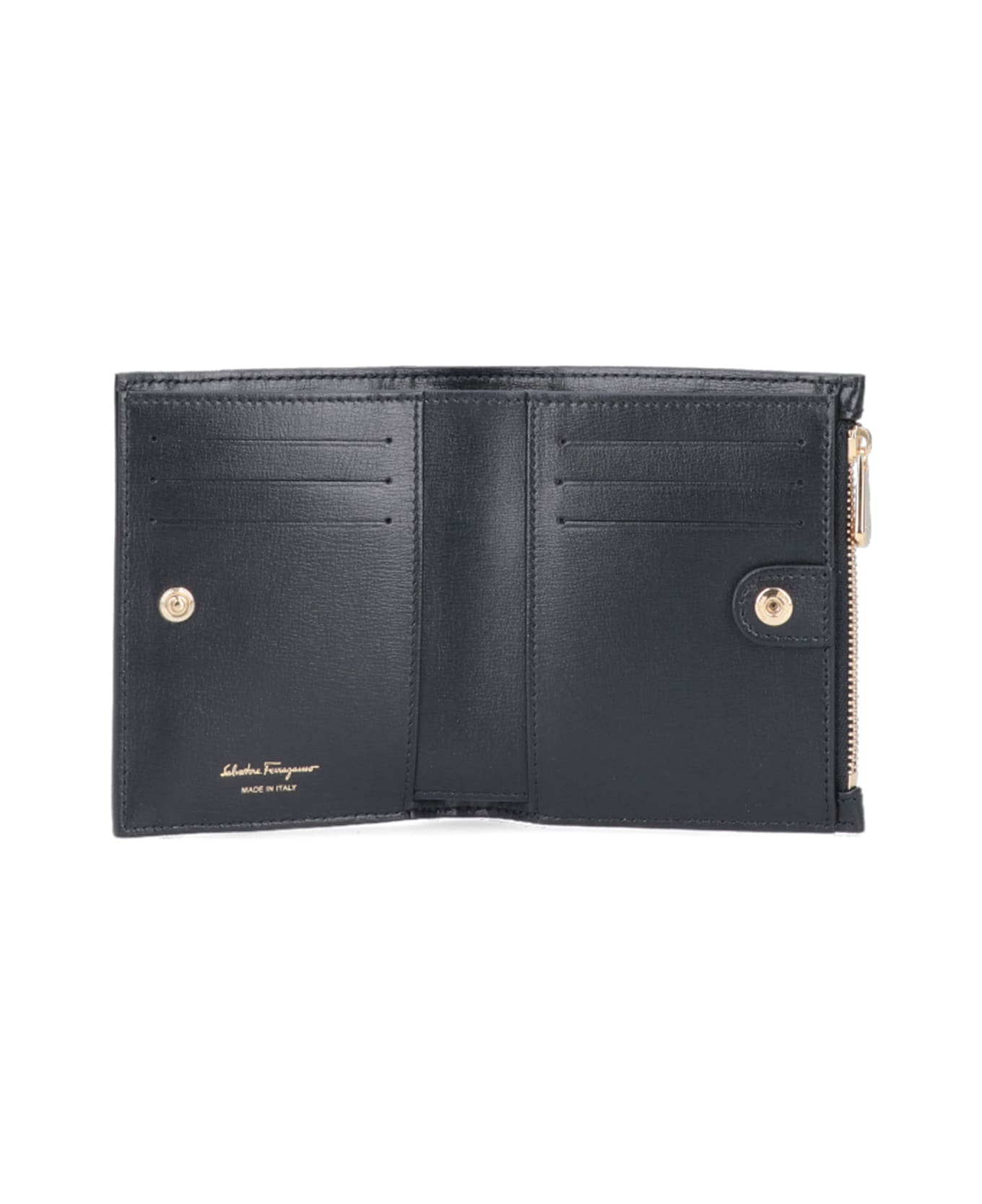 Ferragamo 'vara' Compact Wallet - Black  