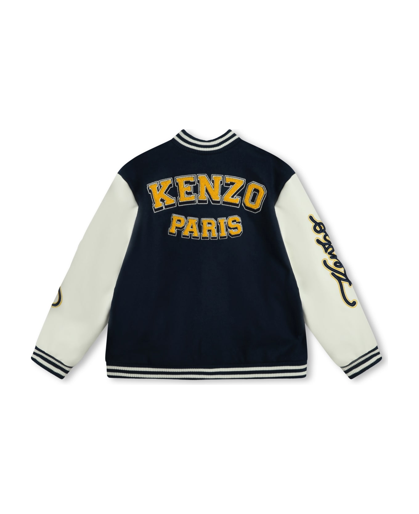 Kenzo Kids Bomber Con Applicazione - Blue コート＆ジャケット