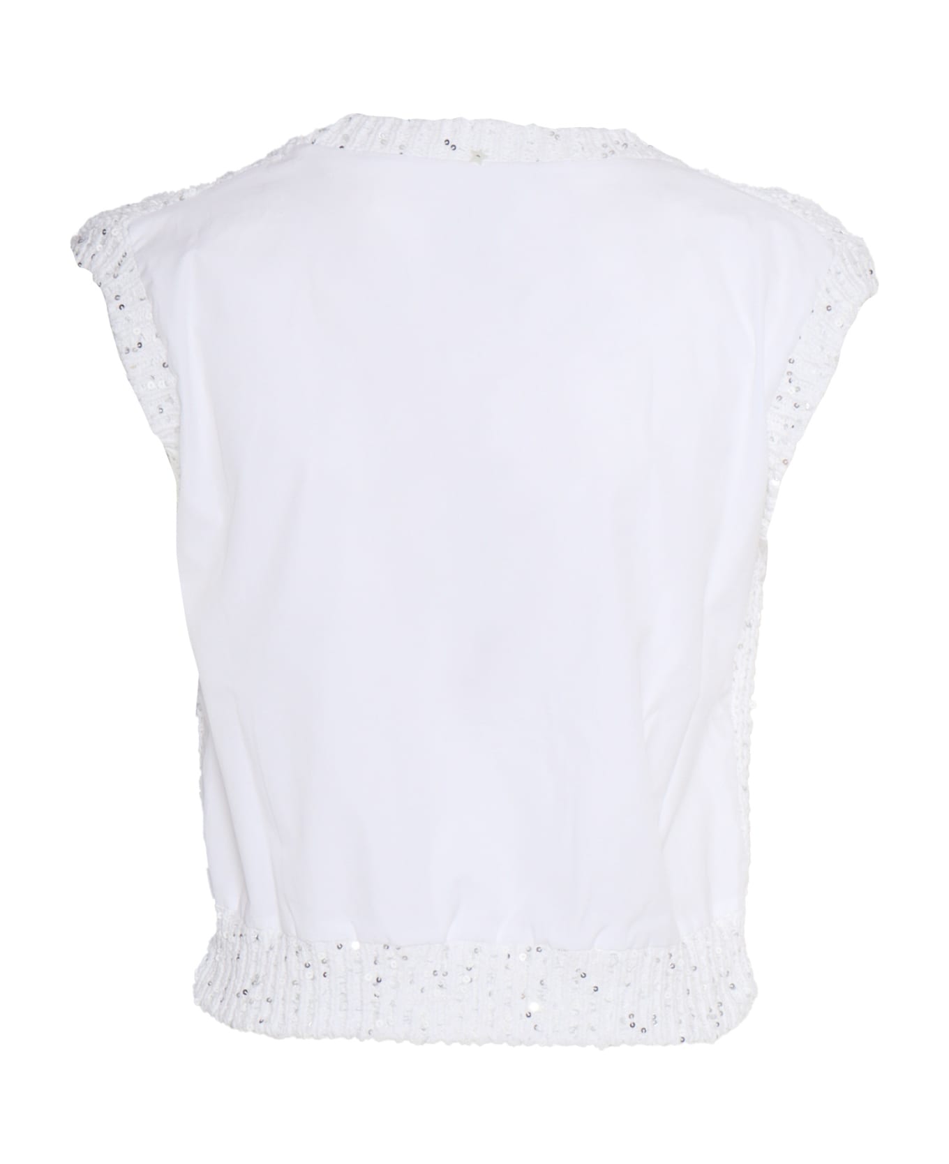 Lorena Antoniazzi White Knit Top - WHITE