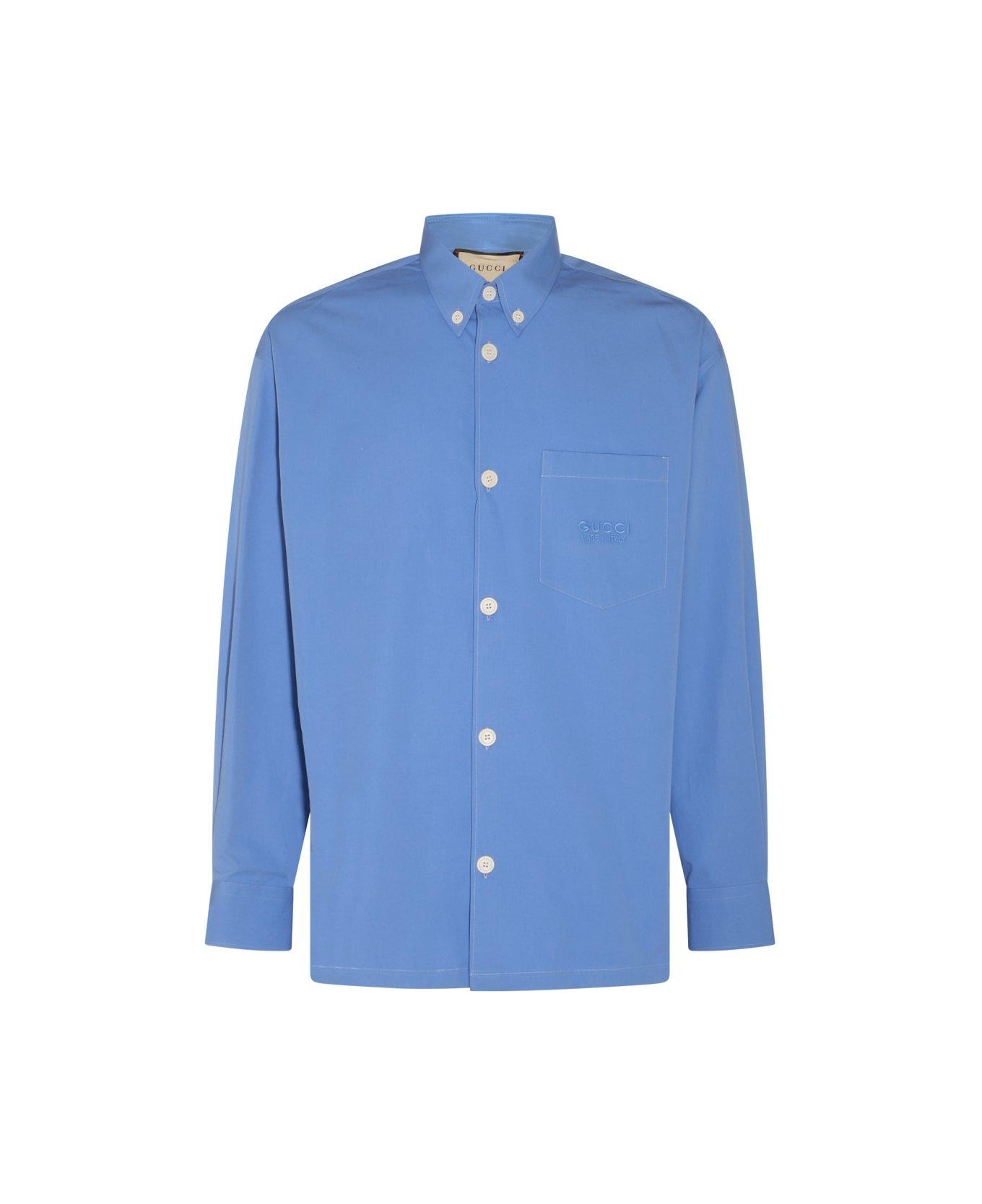 Gucci Logo Embroidered Long-sleeve Shirt - MULTICOLOUR