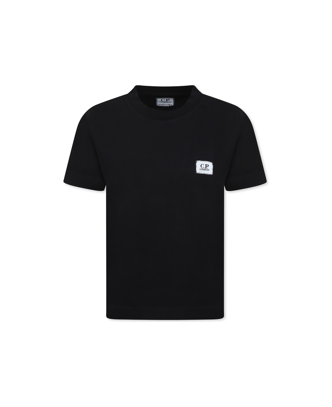 C.P. Company Undersixteen Black T-shirt For Boy With Logo - Black