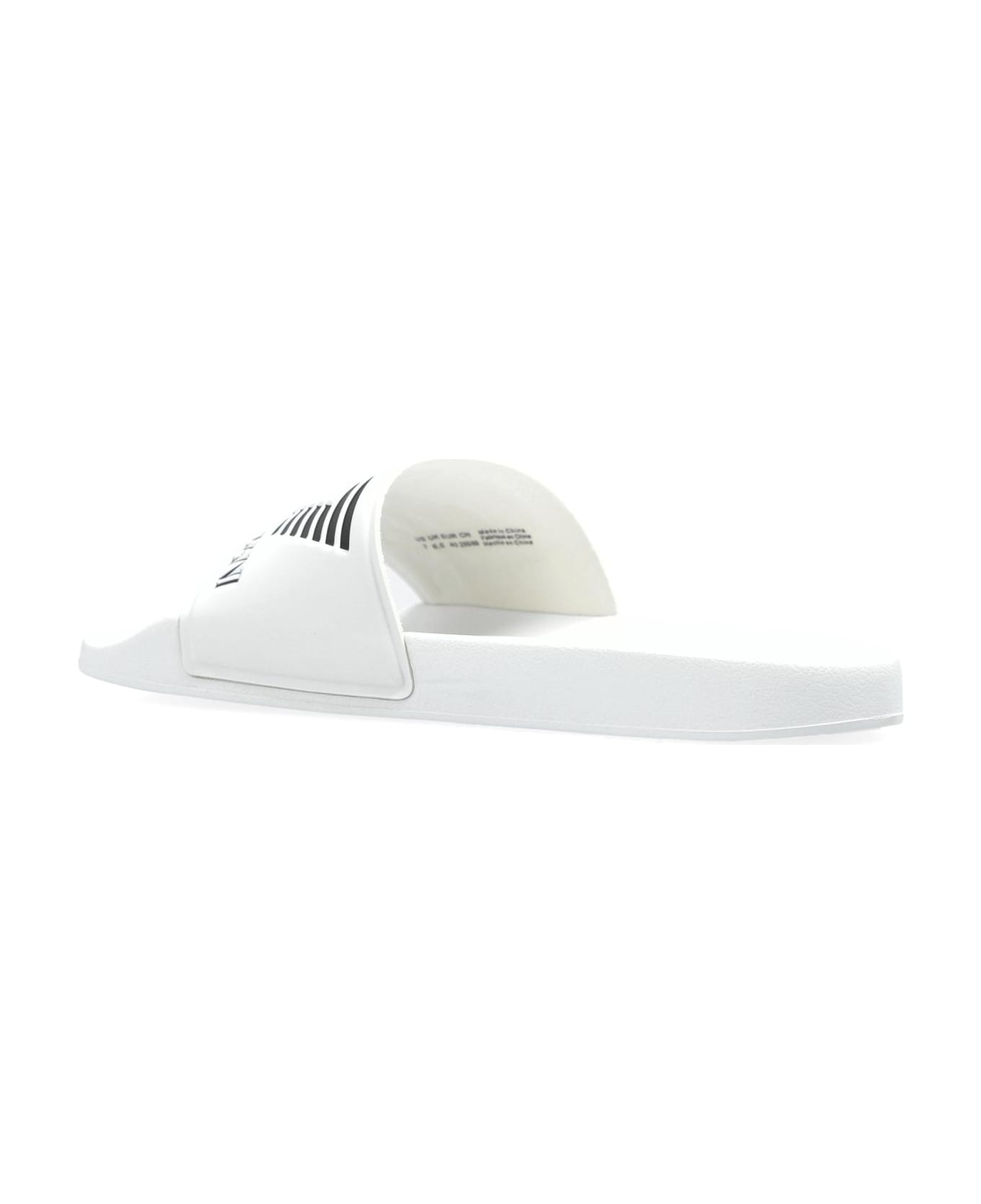 EA7 Emporio Armani Rubber Slides With Logo - Ice