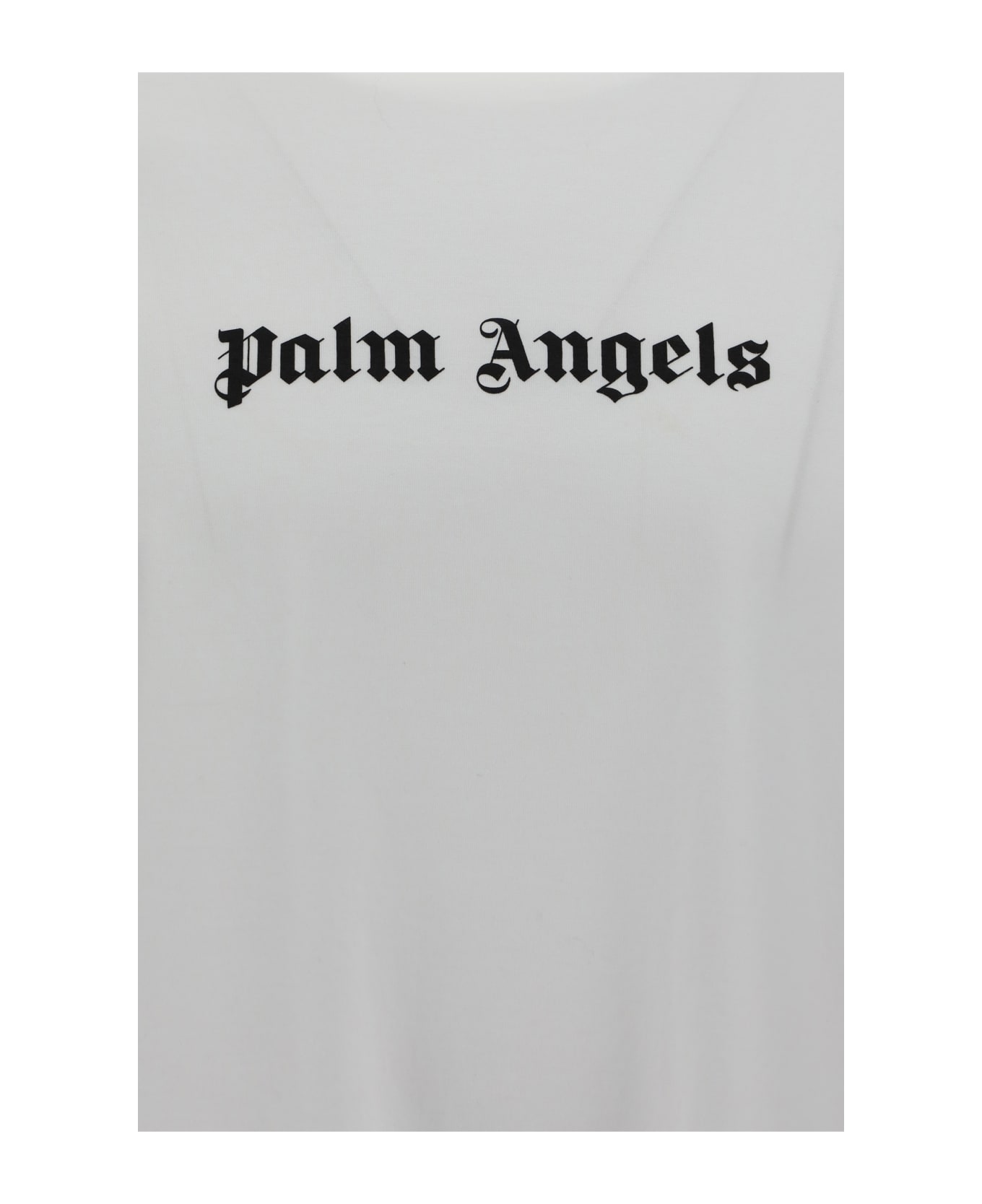 Palm Angels White Cotton T-shirt - White シャツ