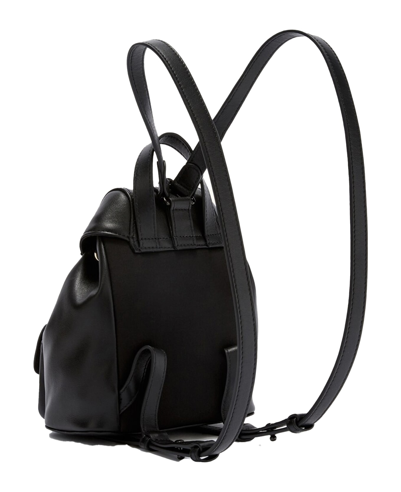 Furla Flow Mini White Leather Backpack - Black バックパック