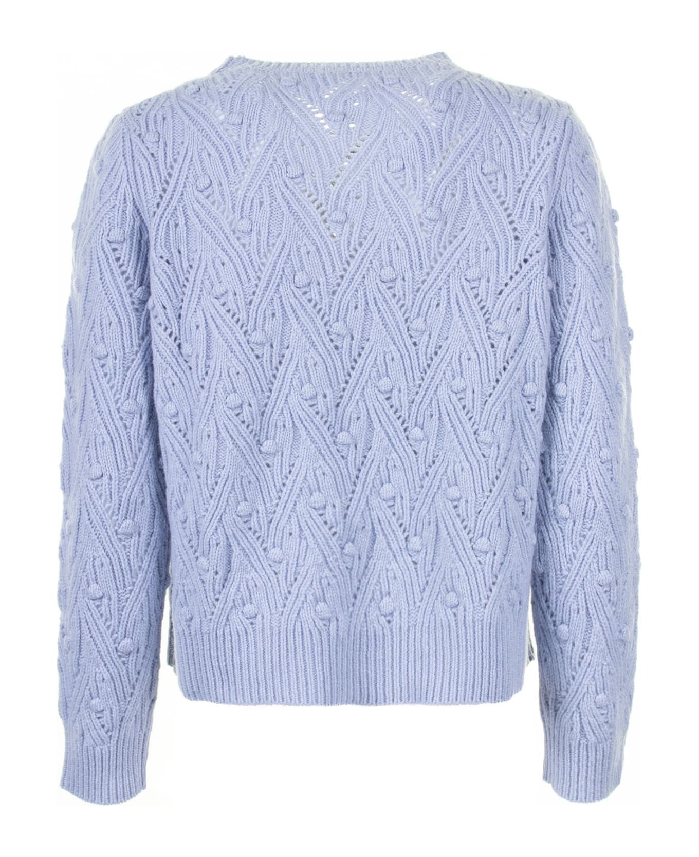 Kangra Blue Crewneck Sweater - POLVERE