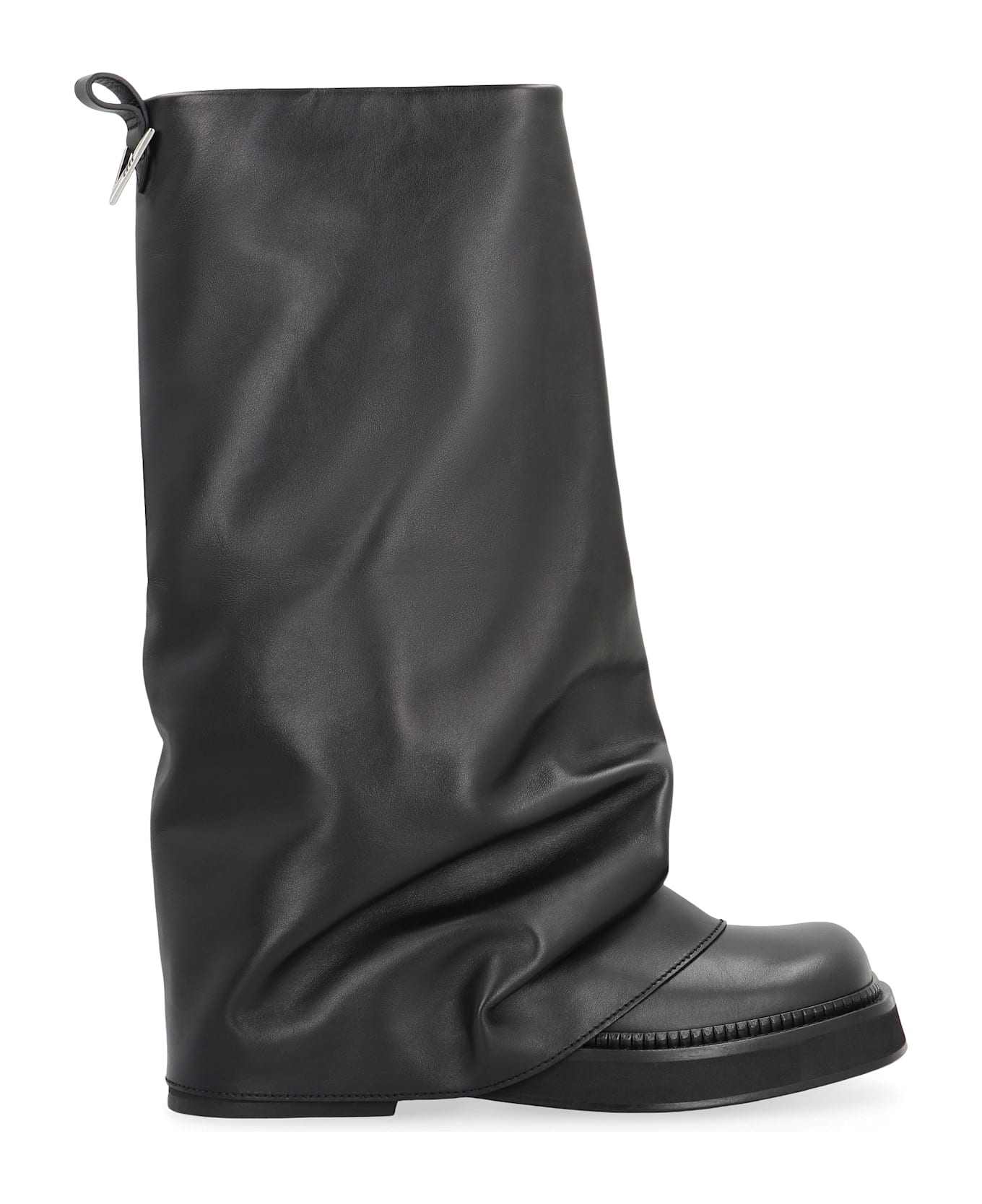 The Attico Robin Combat Leather Boots - black