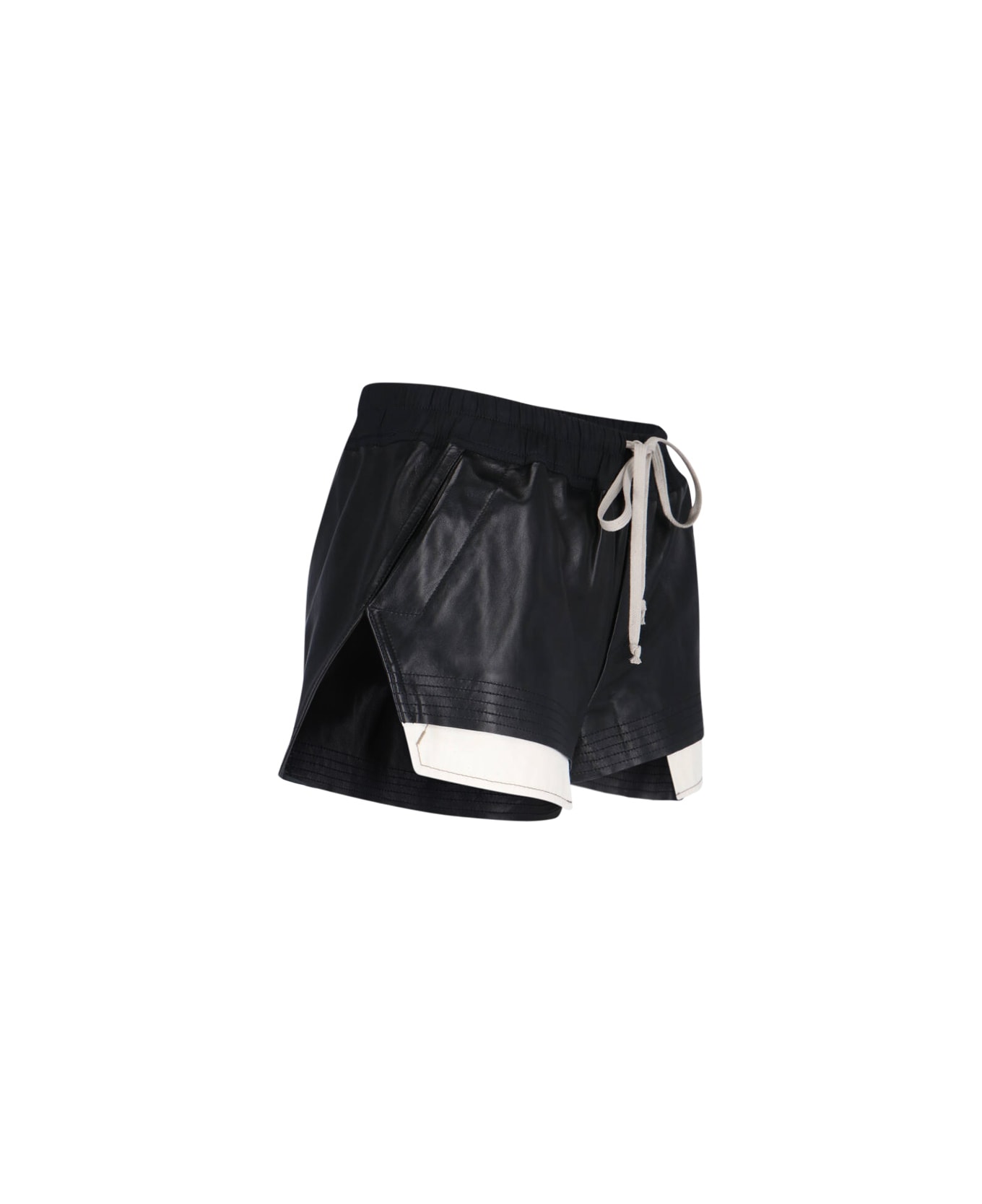 Rick Owens Leather Shorts - Black