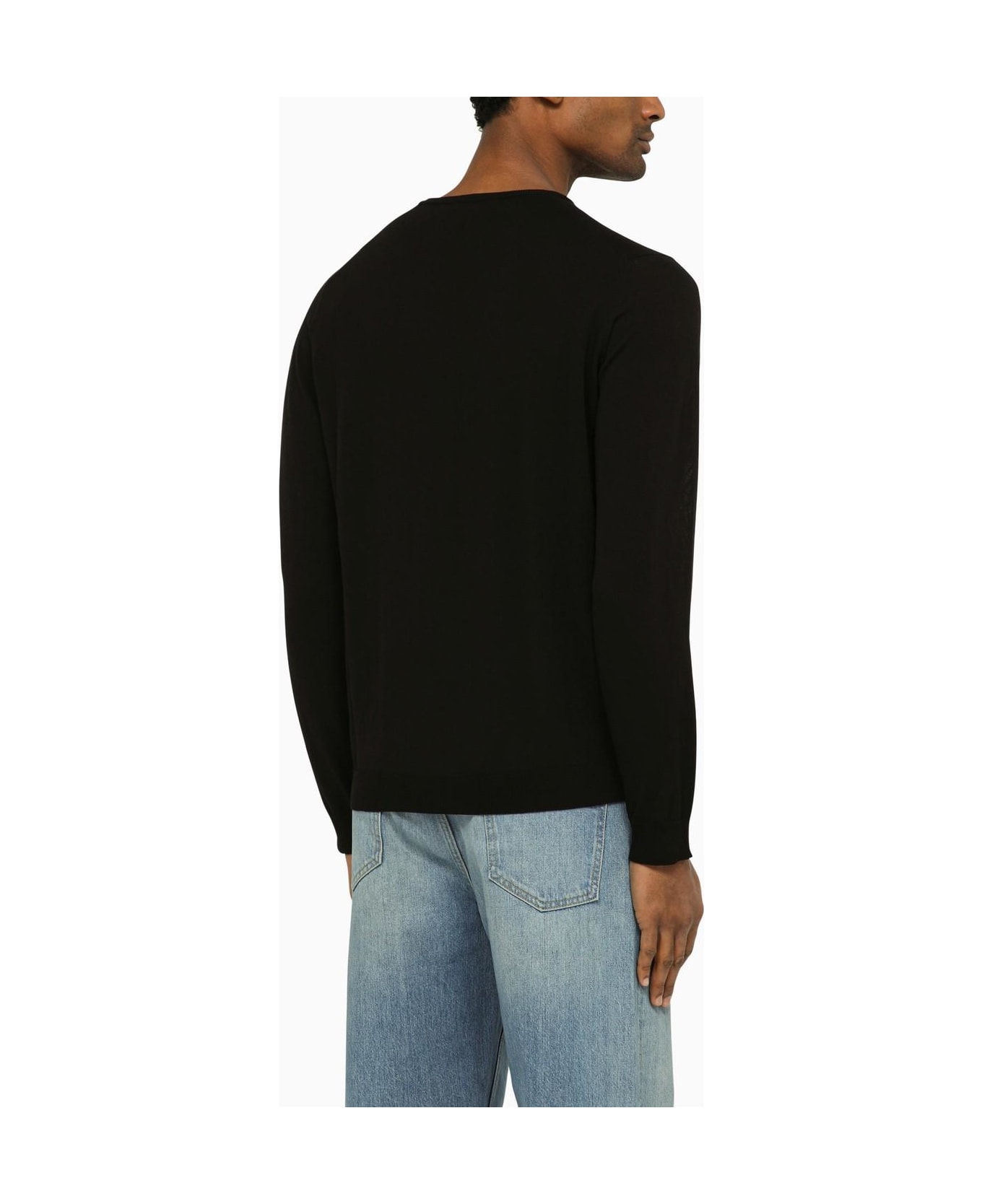 Roberto Collina Black Cotton Crew-neck Sweater - Nero