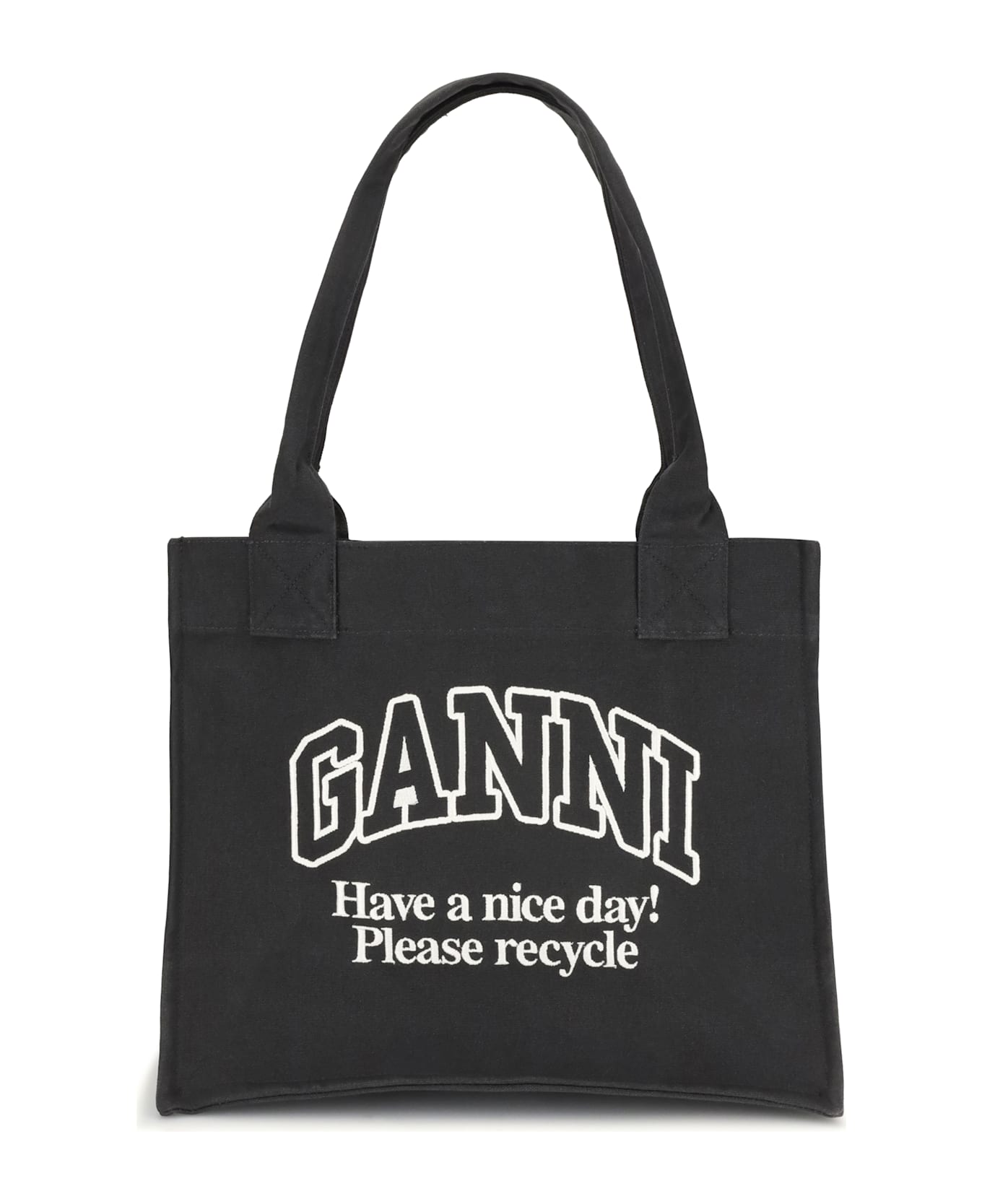 Ganni Logo Canvas Tote Bag