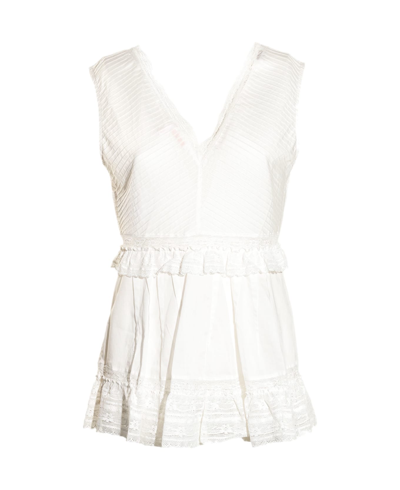 See by Chloé Sleeveless Top In Cotton - CLOUDY WHITE