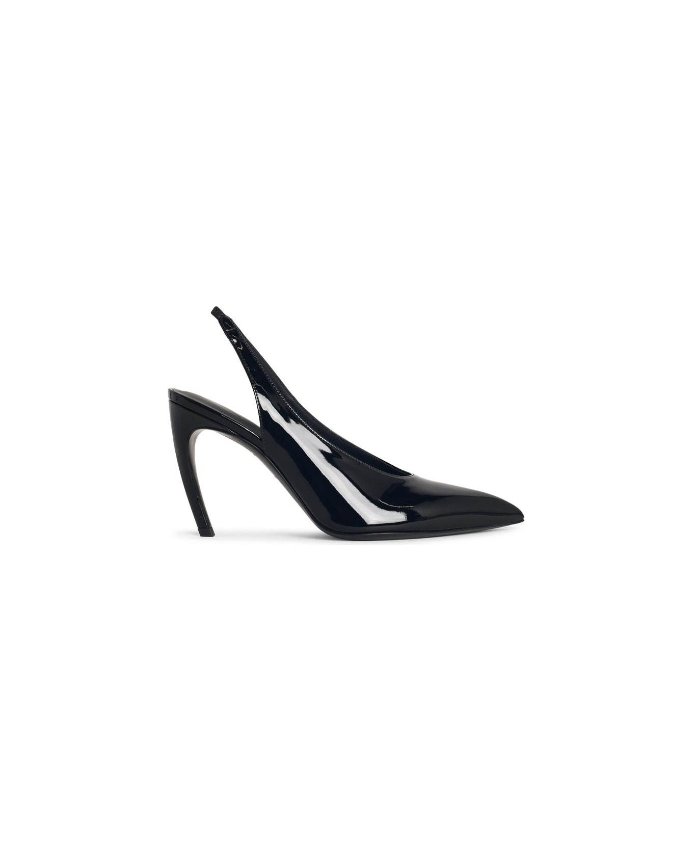 The Attico Slingback 
viper
 In Black Synthetic Paint - Black