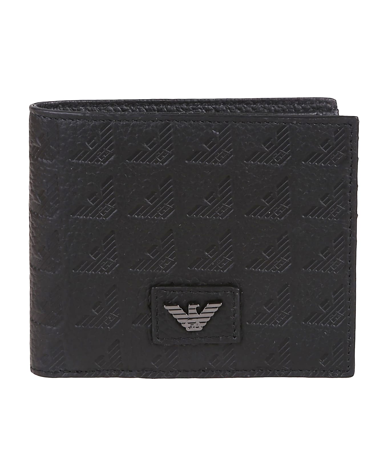 Emporio Armani Embossed Eagle All Over Wallet - Nero