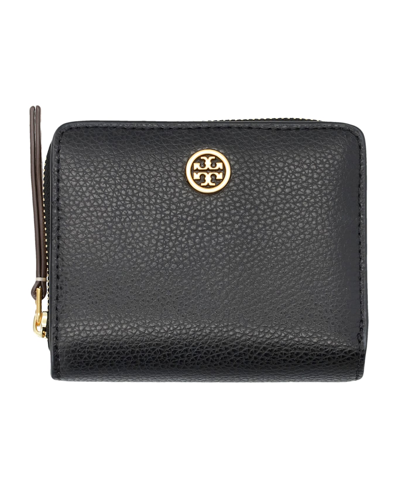 Tory Burch Robinson Pebbled Bi-fold Wallet - BLACK
