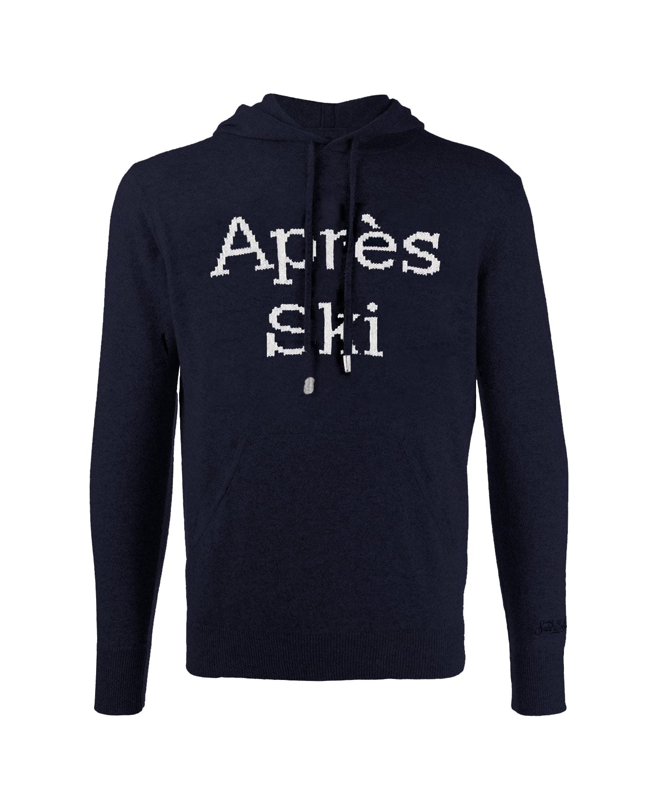MC2 Saint Barth Man Hoodie Sweater With Après Ski Embroidery - BLUE