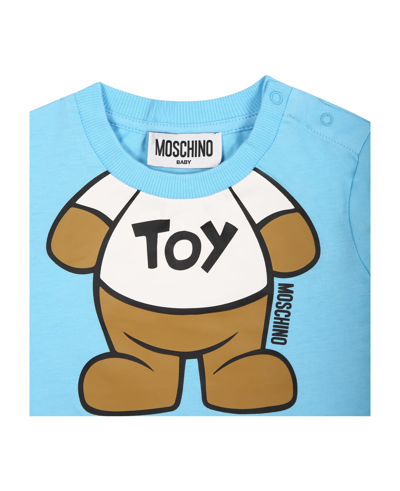Moschino Light Blue T-shirt For Baby Boy With Teddy Bear - Light Blue
