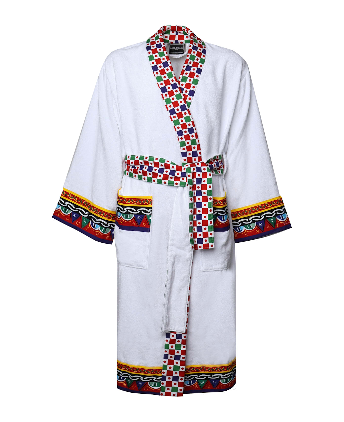 Dolce & Gabbana Carretto Cotton Bathrobe - CARRETTO, white