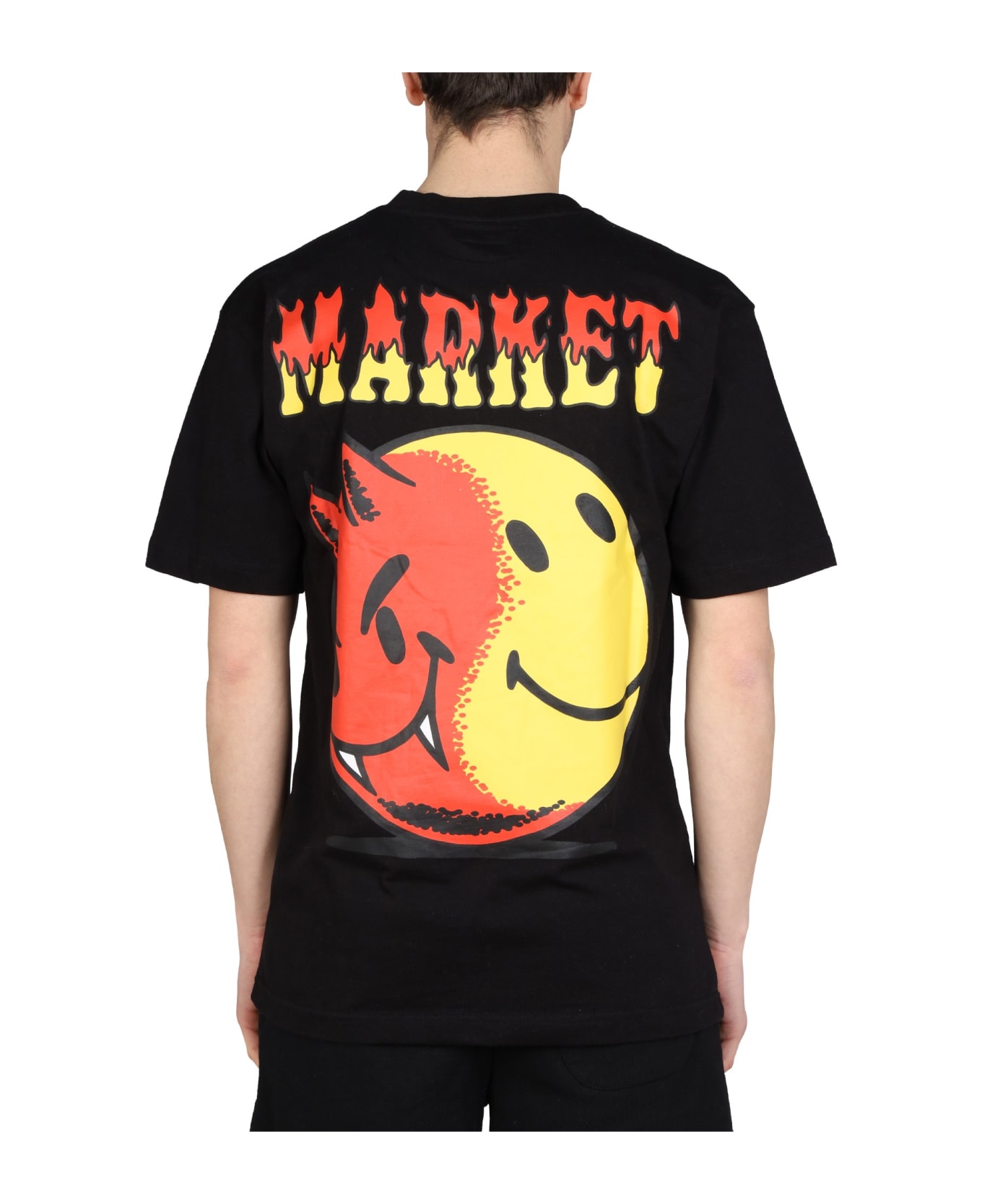 Market Smiley God And Devil T-shirt - NERO