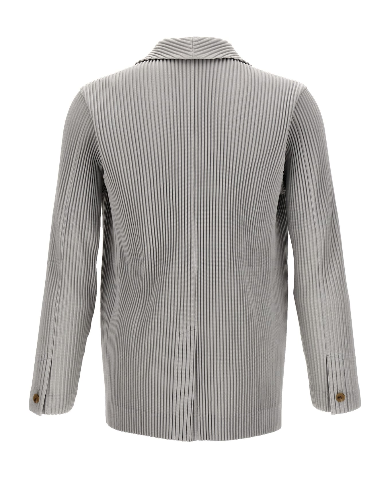 Issey Miyake Single-breasted Pleated Blazer - Gray