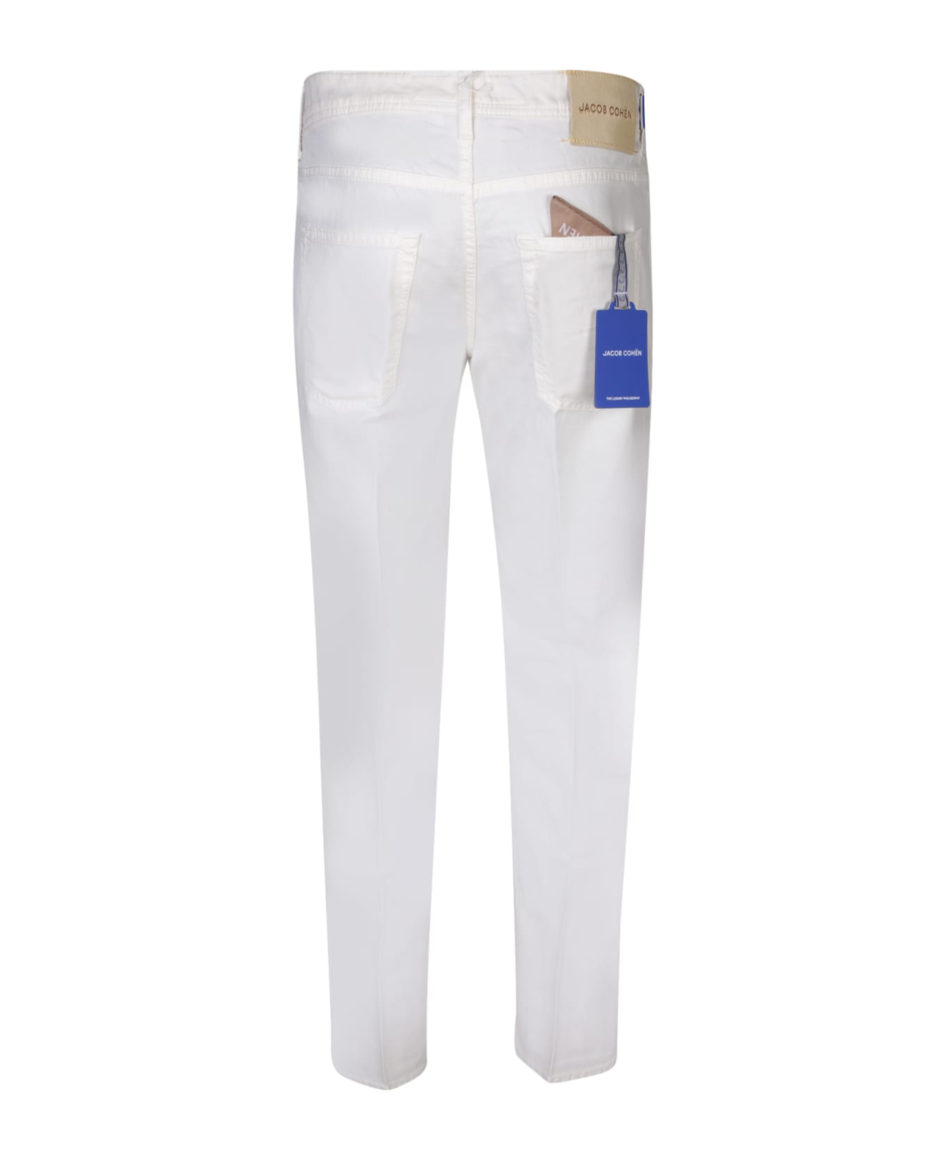 Jacob Cohen Carrot Scott Chambray Cream Trousers - White