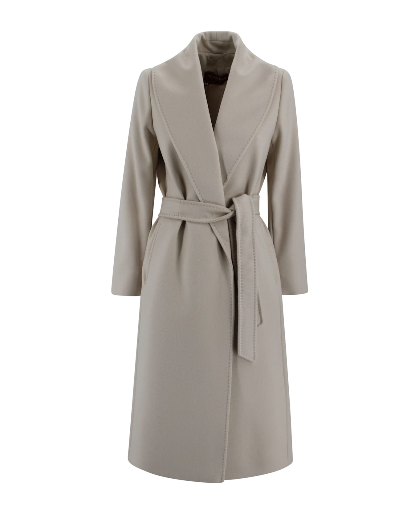 Max Mara Studio Pure Wool Drape Coat - Beige