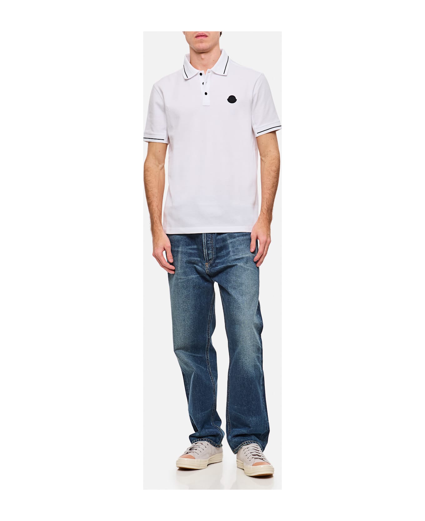 Moncler Short Sleeves Polo - White