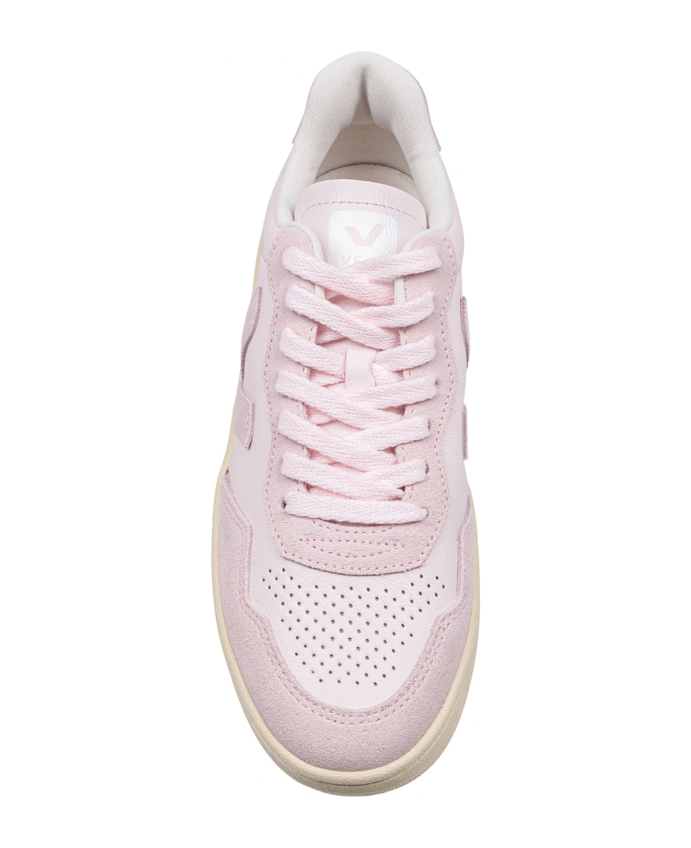 Veja V-90 Sneakers In Leather And Suede Color Petal - Light pink
