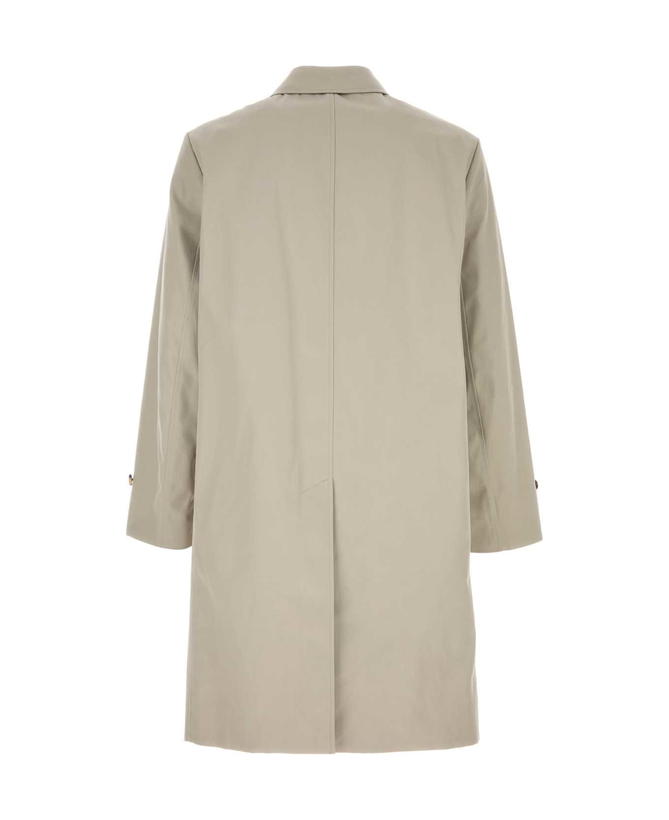 Burberry Dove Grey Polyester Blend Trench Coat - HERON