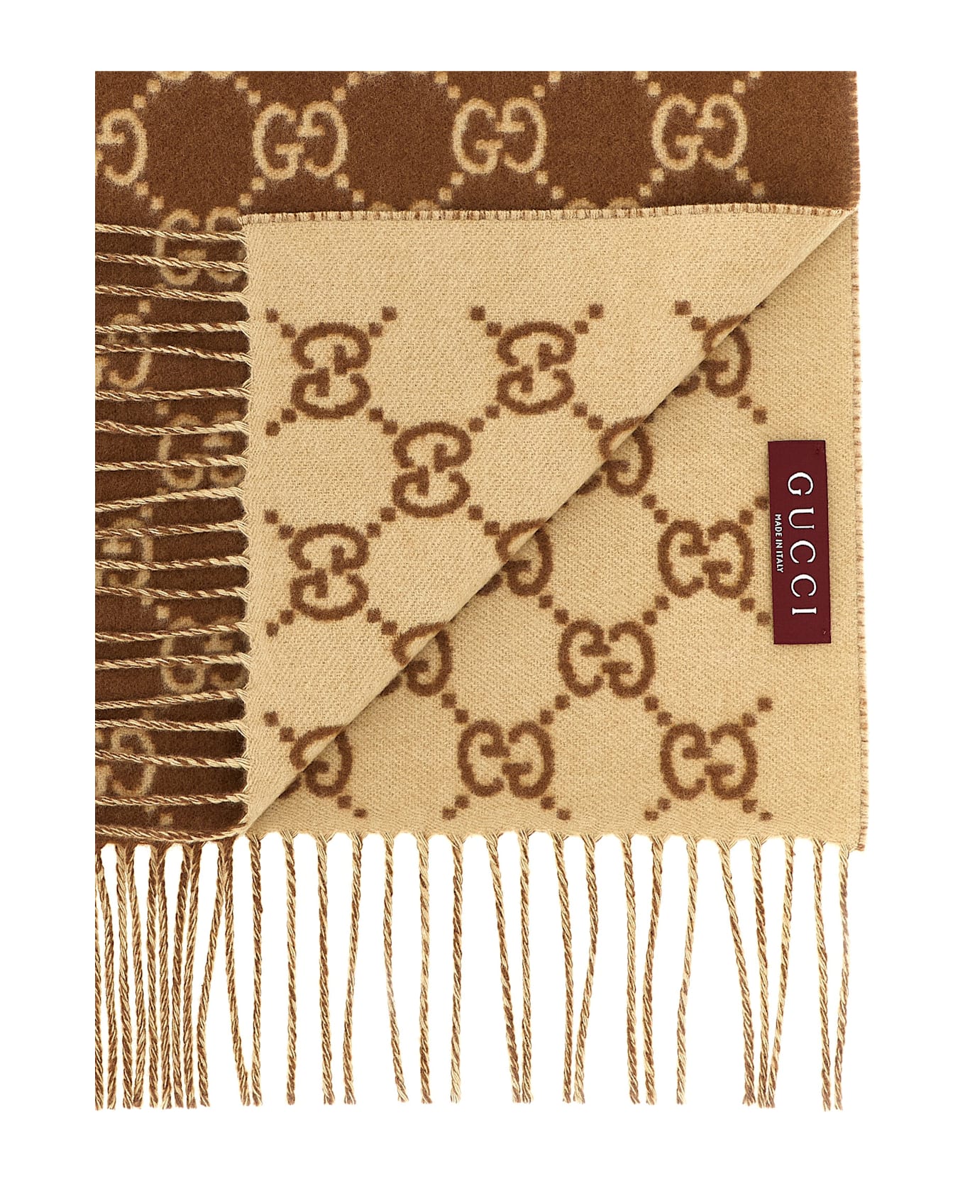Gucci Gg Cashmere Scarf - Beige