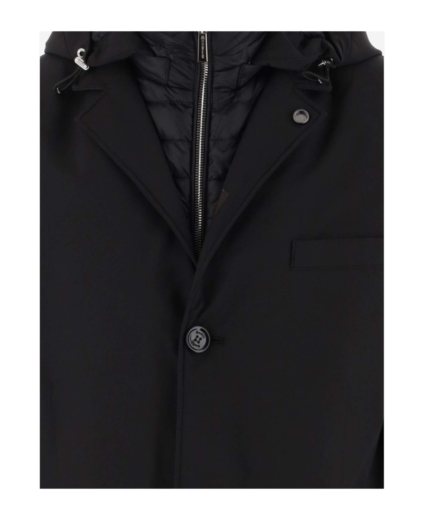 Moorer Technical Fabric Coat - Black