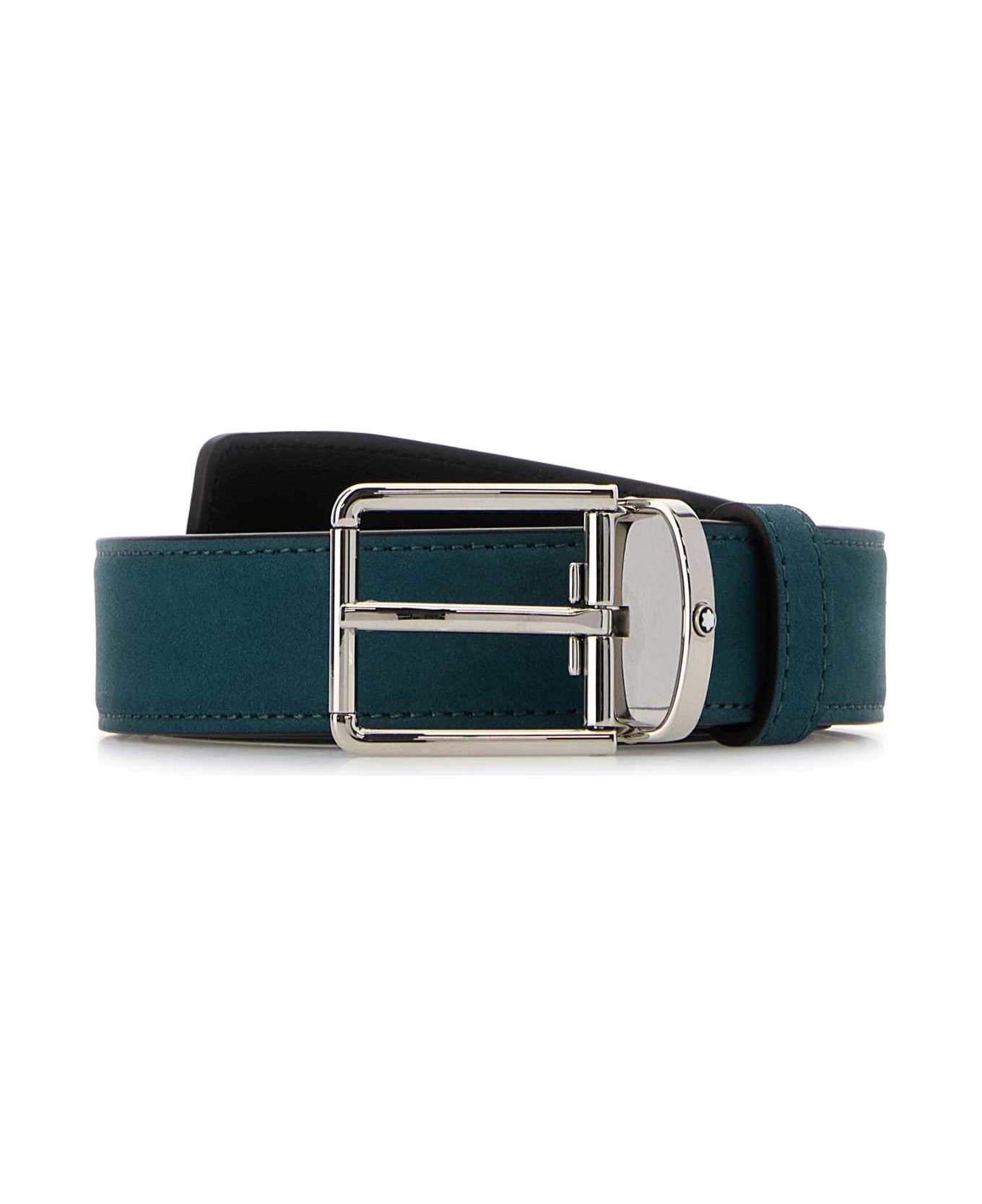 Montblanc Air Force Blue Suede Reversible Belt - 000