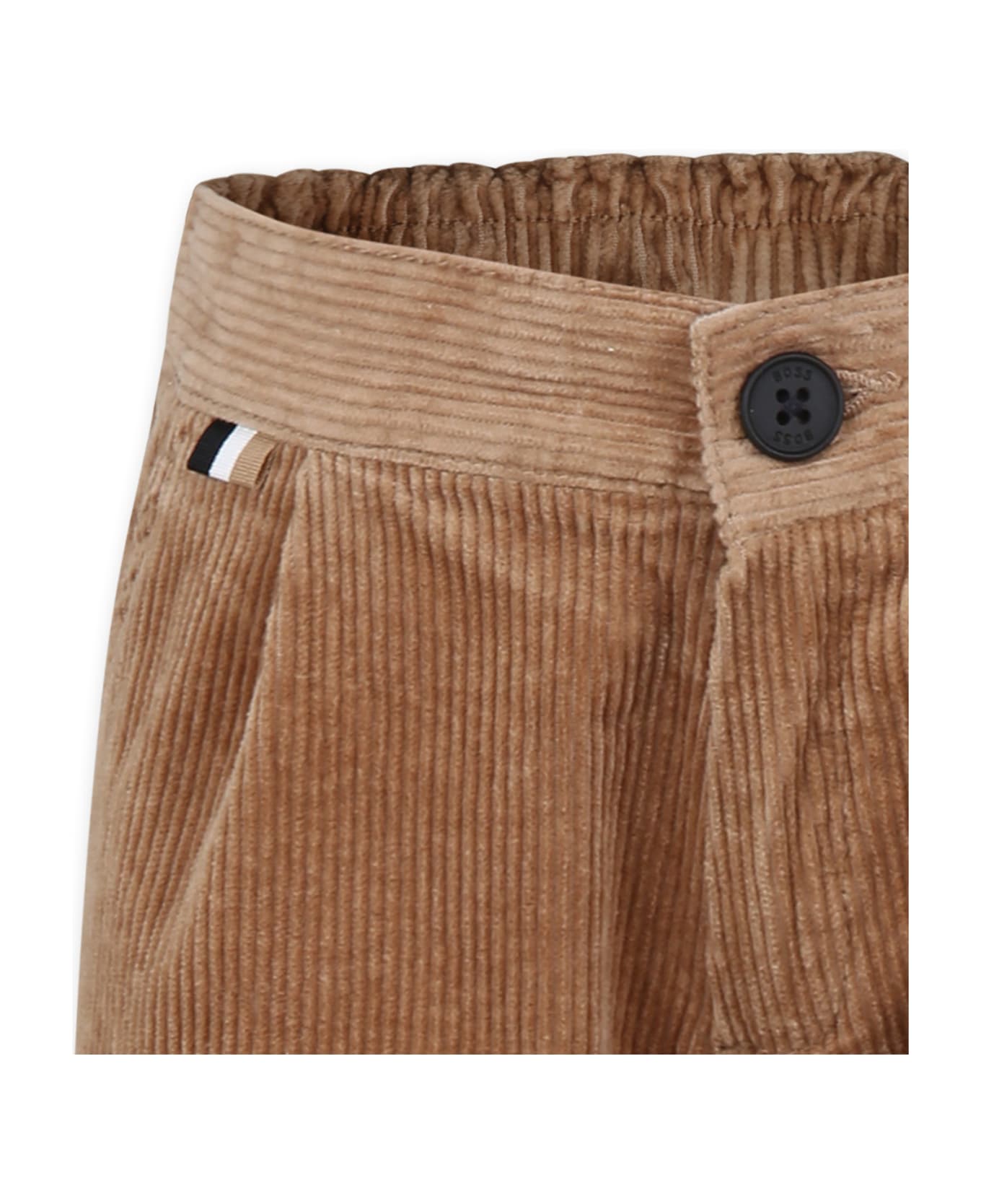 Hugo Boss Beige Trousers For Boy With Logo - Beige