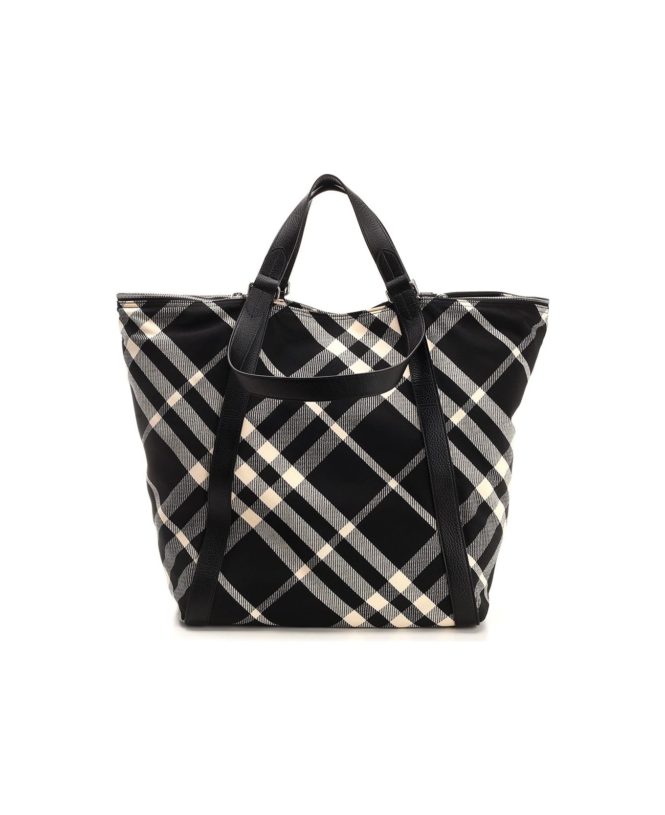 Burberry "check" Tote Bag - Black
