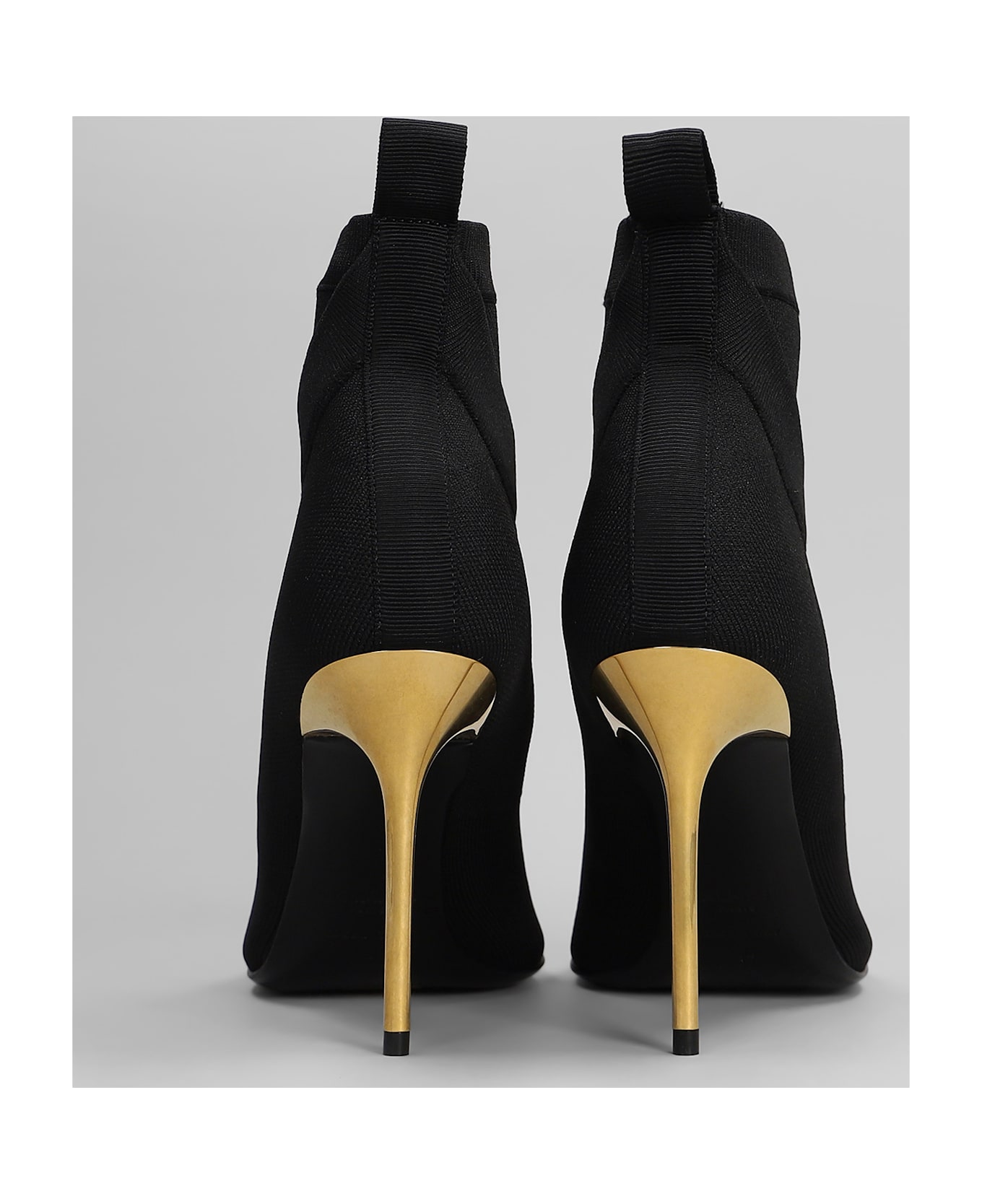 Balmain Ankle Boot High Heels Ankle Boots In Black Cotton - black