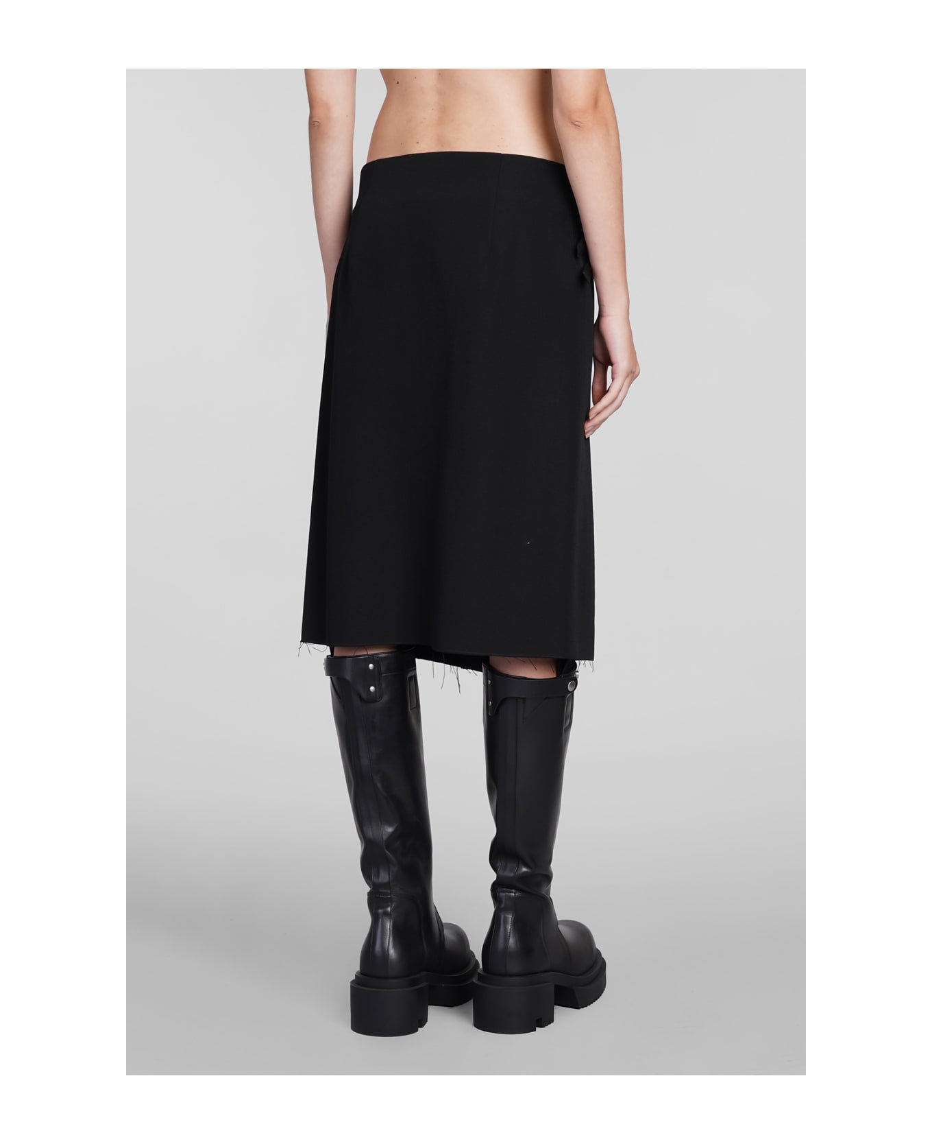 Sapio N45 Skirt In Black Wool - black